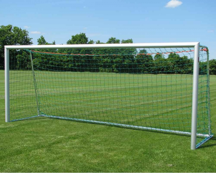 Jugendfuballtor Aluminium 5 x 2 m<br> <b> vollverschweit Bodenrahmen 75x40mm<br> Netztiefe 80/150 cm</b> - Bild