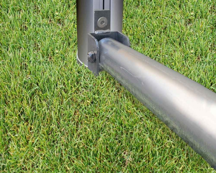 Bodenrahmen fr Kleinfeldtor<br> <b> 3 x 2 m</b> aus Aluminiumrohr<br> <b>Netztiefe 1,20 - 1,00 m</b> - Bild