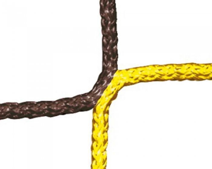 Tornetz 5,15 x 2,05 m fr Jugendtor<br> 2-farbig in Vereinsfarben<br> Tortiefe <b>oben 80 cm unten 150 cm</b> - Bild
