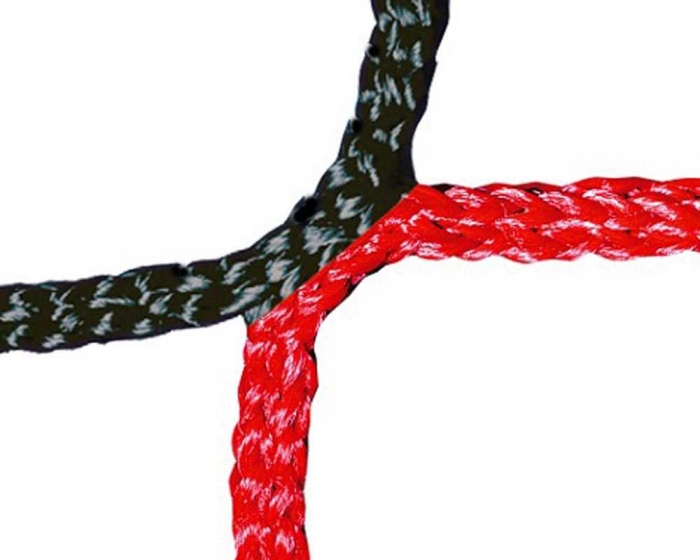 Tornetz 5,15 x 2,05 m fr Jugendtor<br> 2-farbig in Vereinsfarben<br> Tortiefe <b>oben 80 cm unten 150 cm</b> - Bild