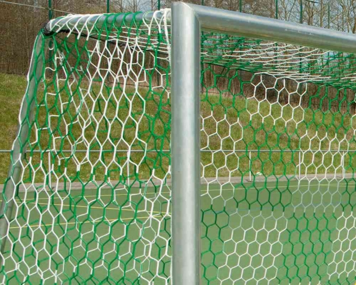 Tornetz 5,15 x 2,05 m fr Jugendtor<br> 2-farbig Schachbrettmuster<br> Tortiefe <b>oben 100 cm unten 100 cm</b> - Bild