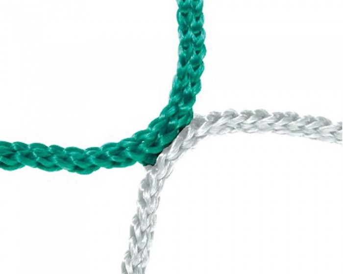 Tornetz 3,10 x 2,10 m fr Kleinfeldtor<br> 2-farbig in Vereinsfarben<br> Tortiefe <b>oben 80 cm unten 100 cm</b> - Bild