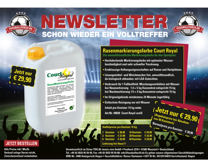 Spielfeldmarkierungsfarbe - <b> 15 kg Kanister</b> - Bild