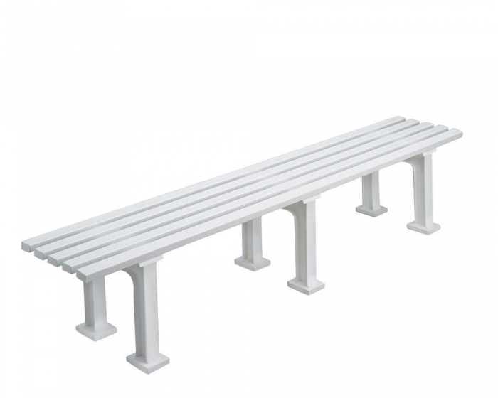Sportplatz Sitzbank <b> *Eintracht*<br> 200 cm wei ohne Lehne</b> - Bild