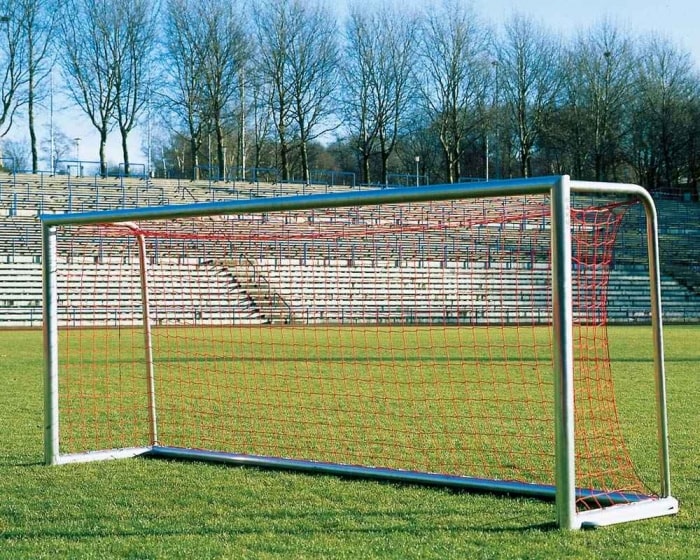 Jugendfuballtor Aluminium 5 x 2 m<br> <b> vollverschweit Bodenrahmen 120x100mm<br> Netztiefe 80/150 cm</b> - Bild