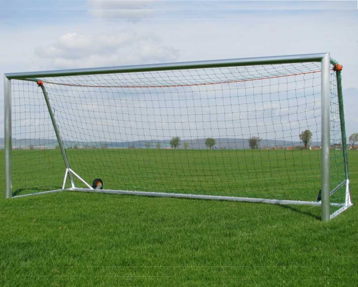 Jugend Fuballtor Aluminium 5 x 2 m<br> <b> vollverschweit kippsicher</b><br> Netztiefe 80/150 cm - Bild