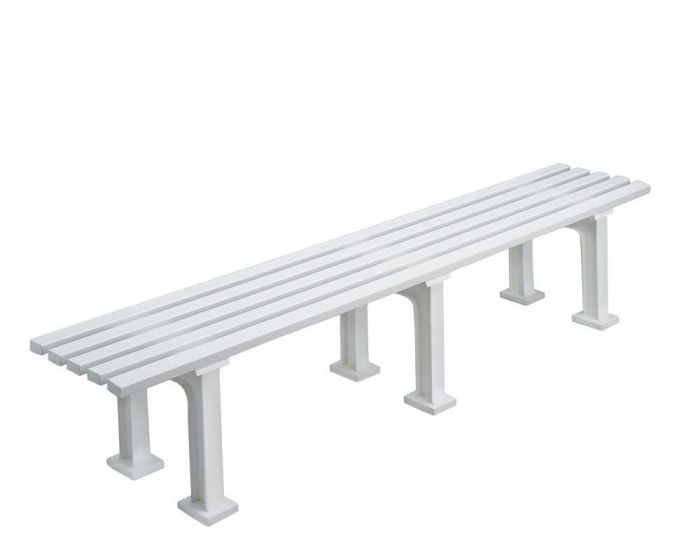 Sportplatz Sitzbank <b> *Eintracht*<br> 200 cm wei ohne Lehne</b> - Bild